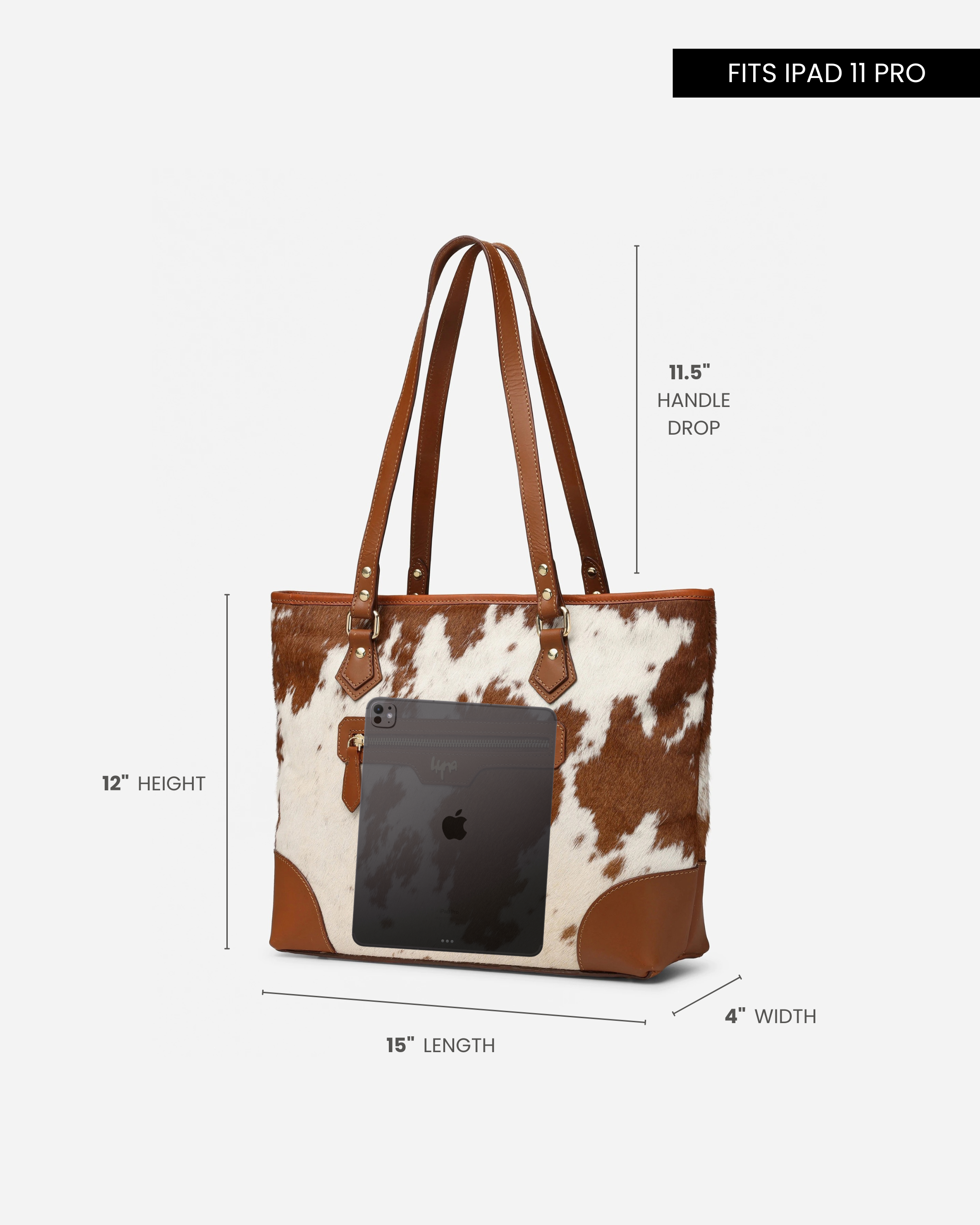 Hyna Oasis Illusion Leather Tote Bag (Tan)