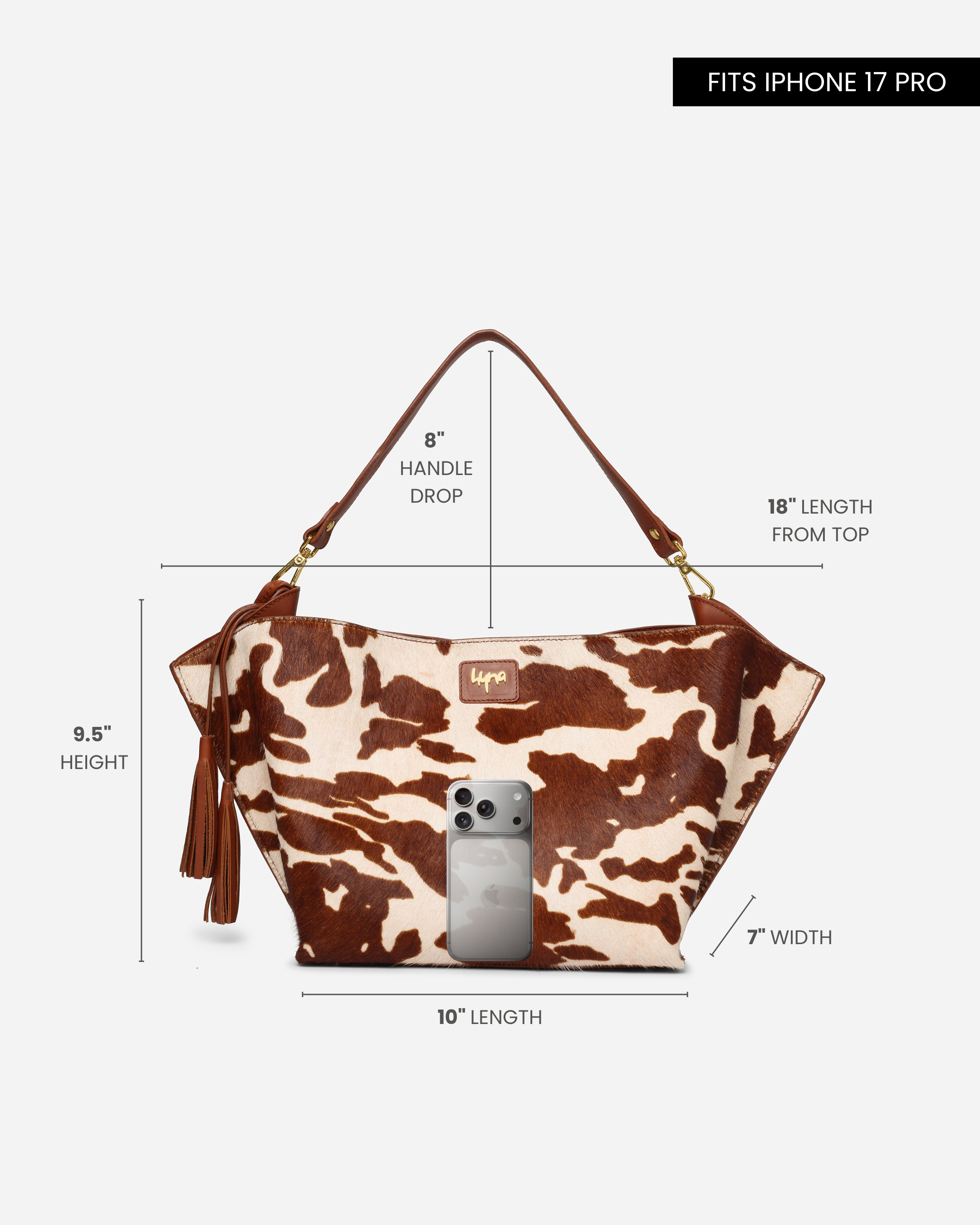 Hyna Iconic Opal Tassel Handbag (Tan & White)