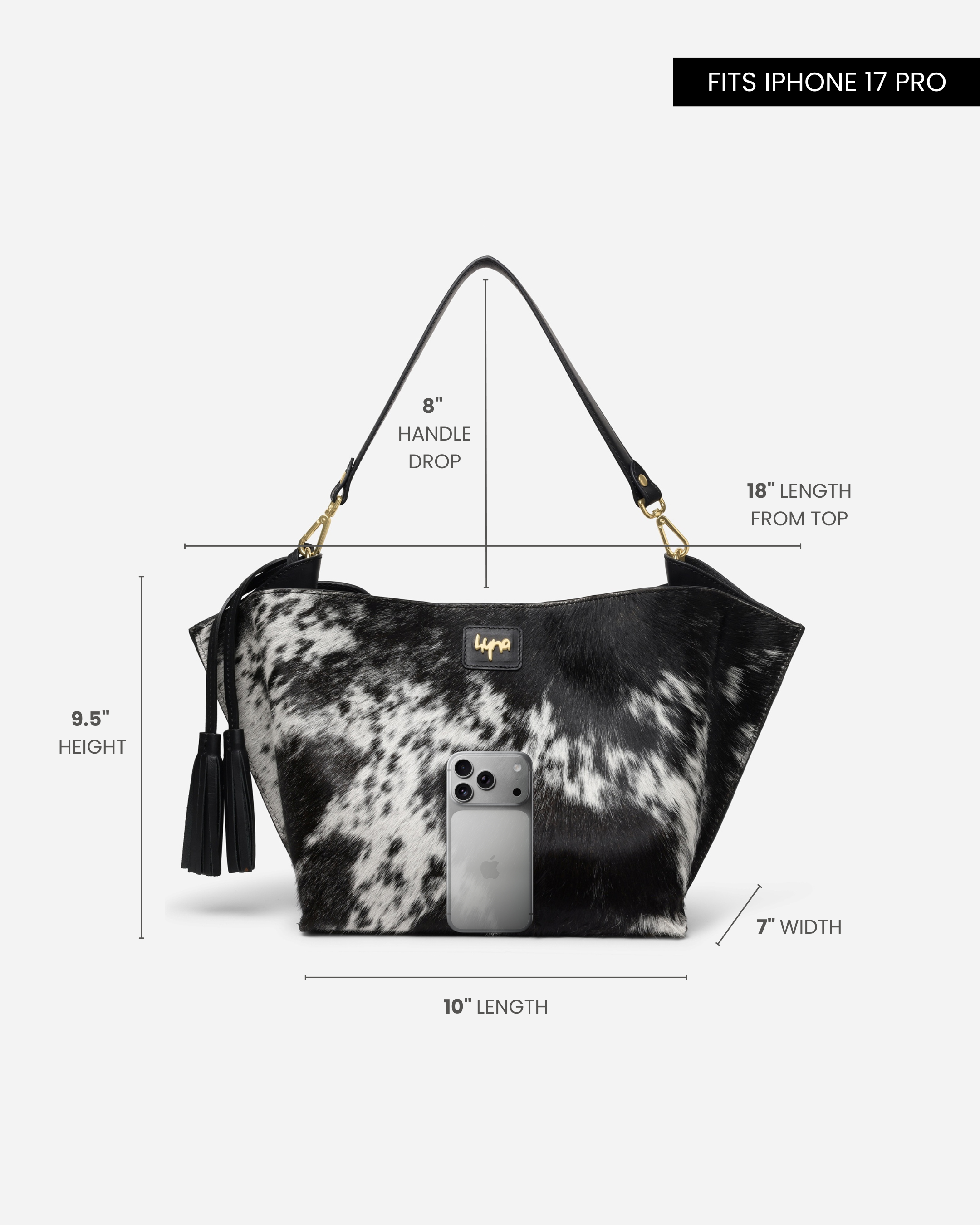 Hyna Reckless Opal Tassel Handbag (B&W)