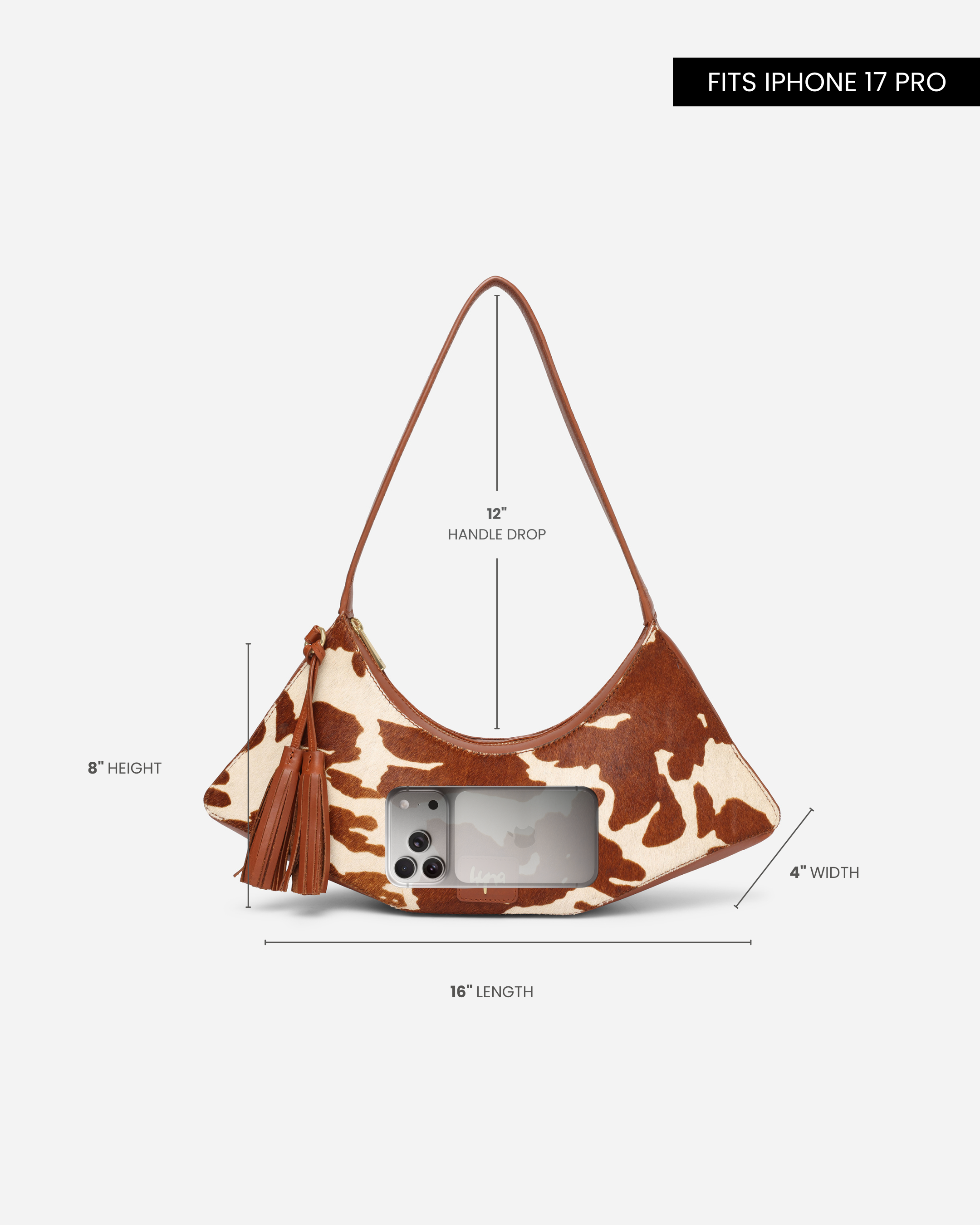 Hyna Iconic Renegade Shoulder Bag (Tan & White)