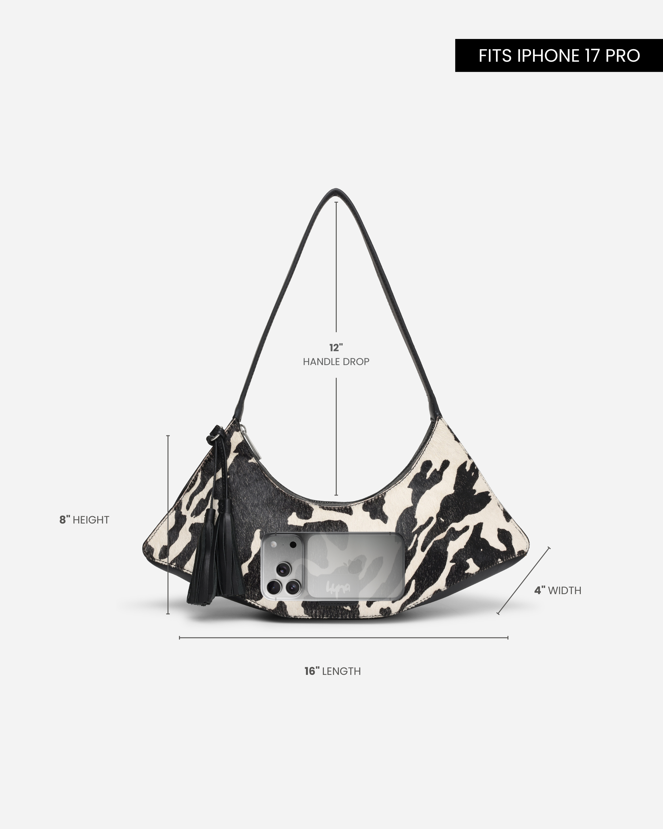 Hyna Iconic Renegade Shoulder Bag (B&W)