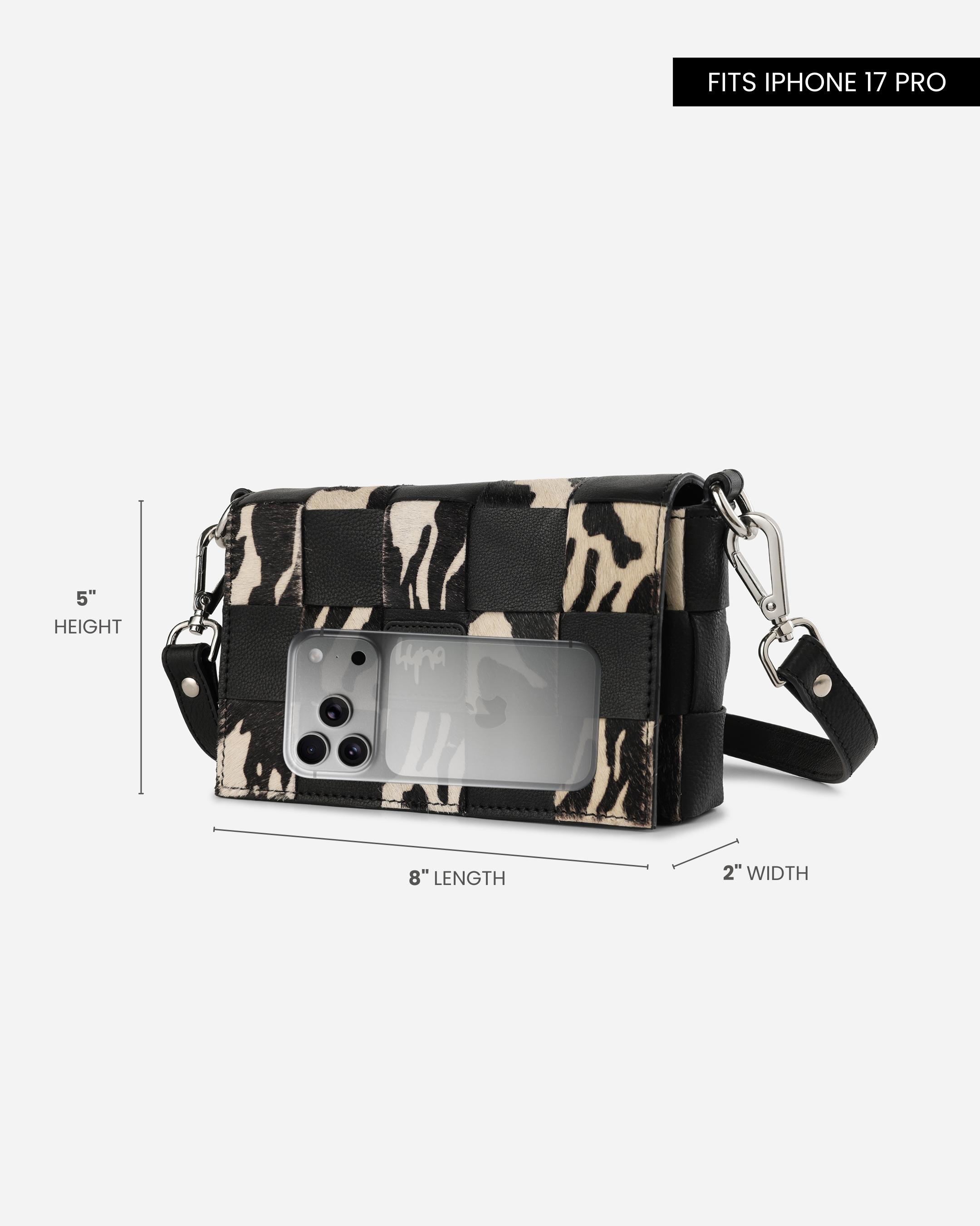 Hyna Tartan Mini Crossbody Bag (Black)