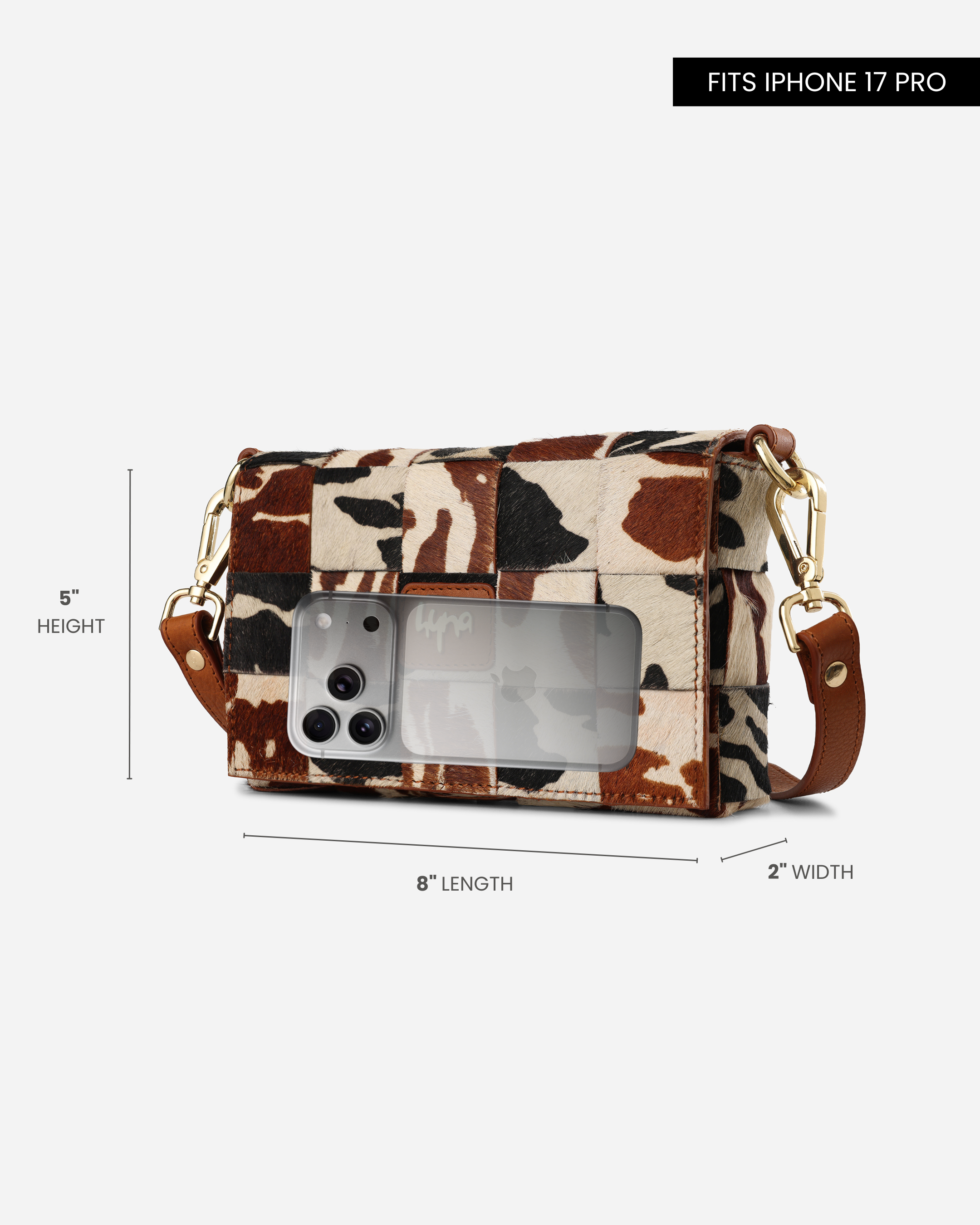 Hyna Tartan Mini Crossbody Bag (Tan & Black)