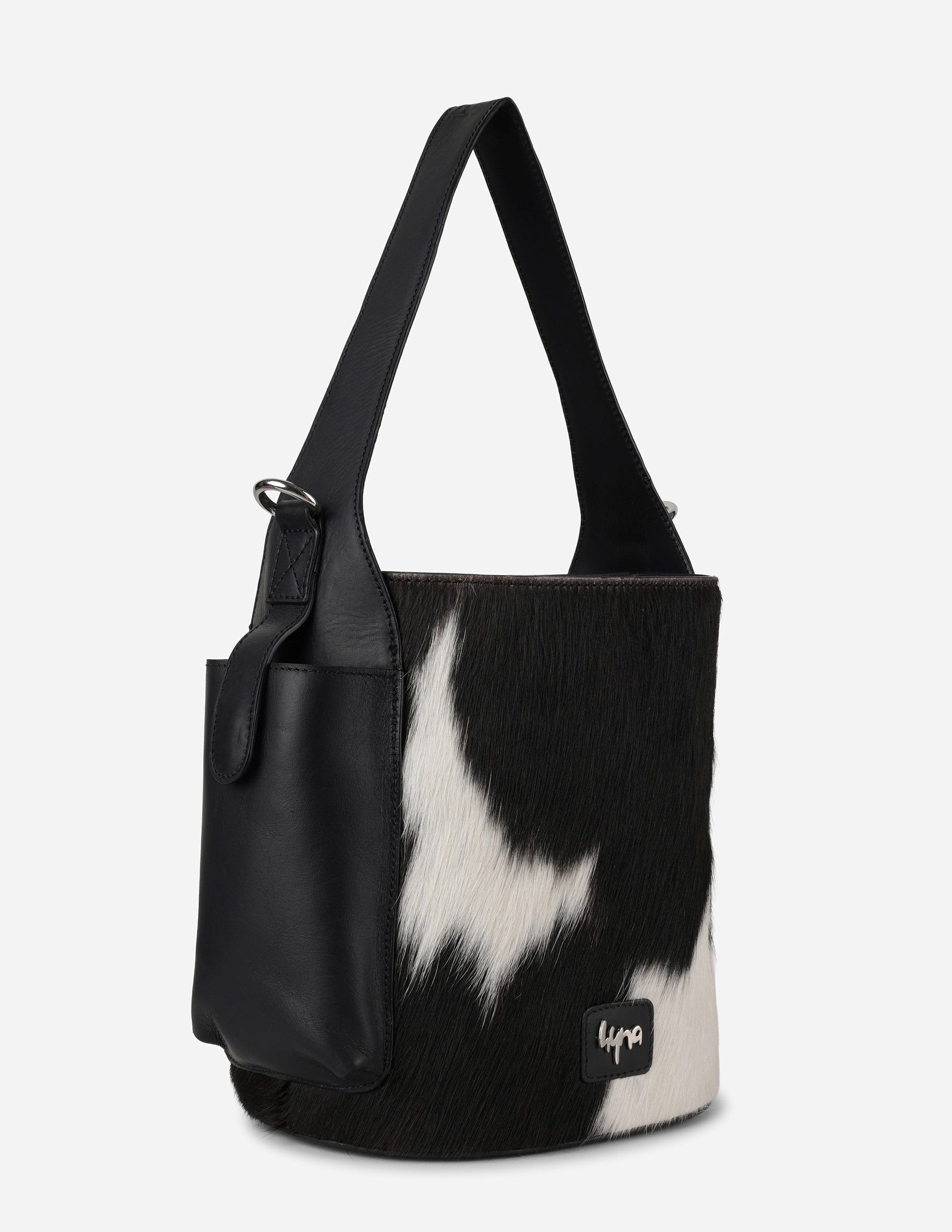Hyna Nomad Bucket Bag (Natural B&W)