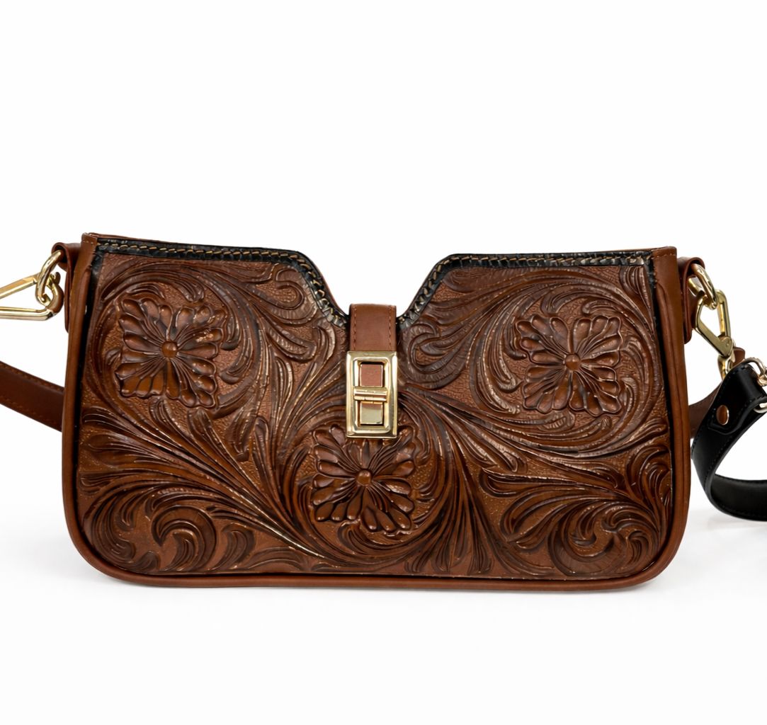 Hyna Solace Handbag Hand Tooled