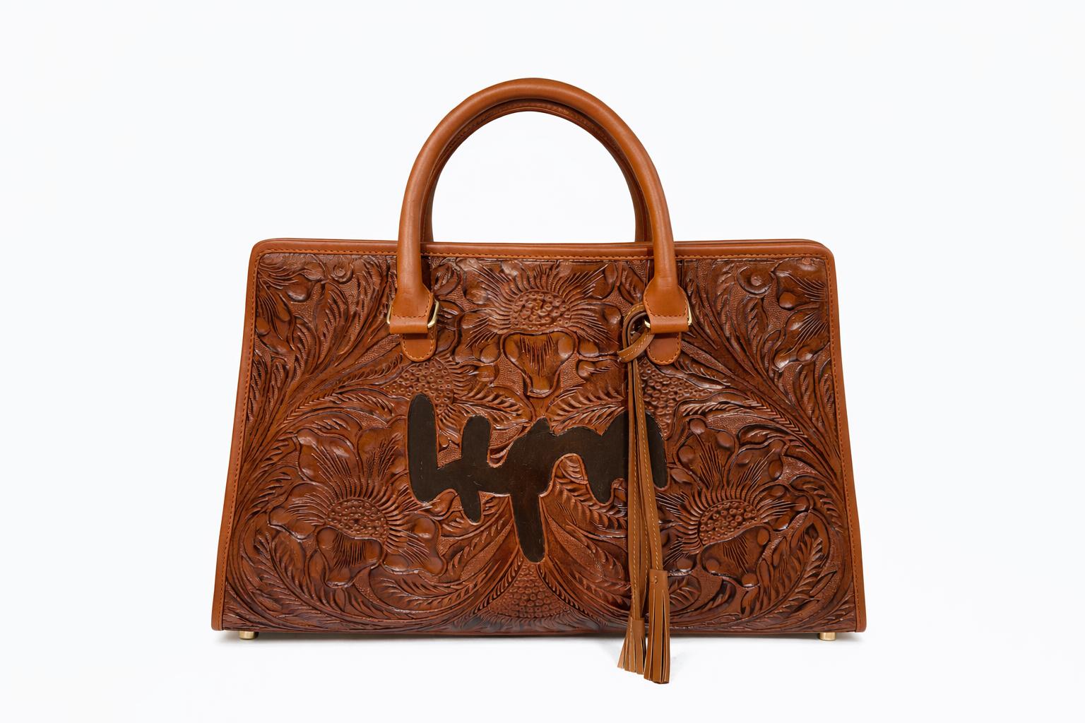 Hyna Lujo Tote (Hand Tooled)